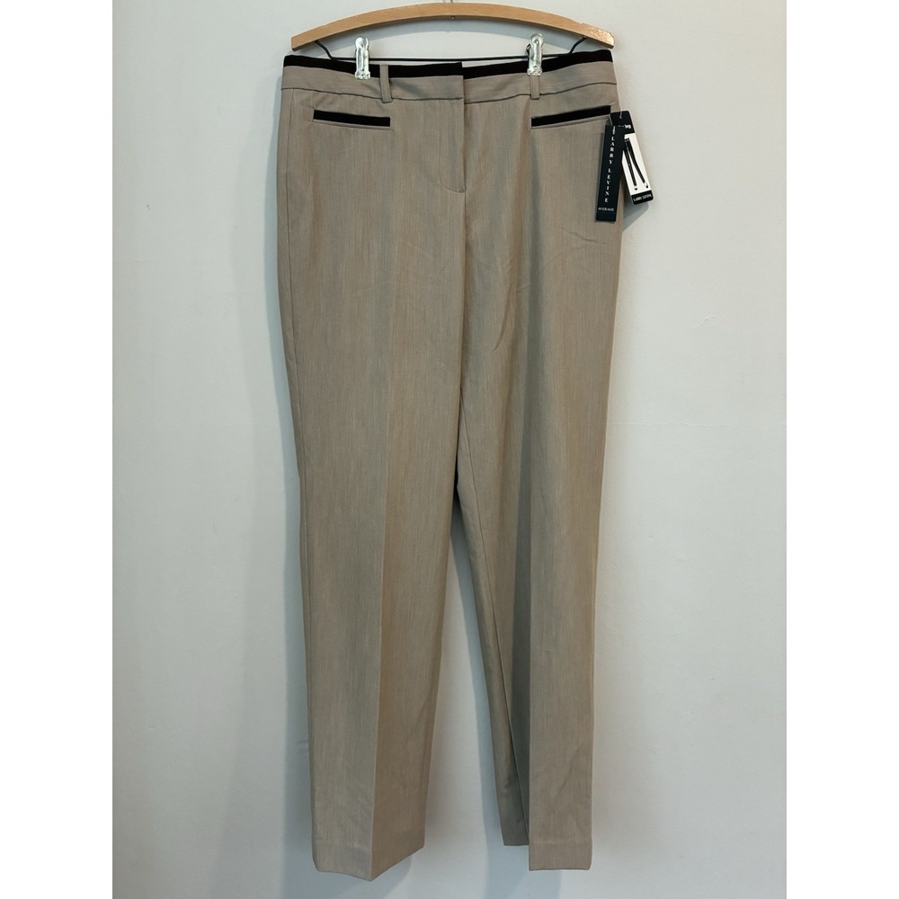 NWT Larry‎ Levine Womens Size 10 Slim Leg Average Length Dress Pants-Sandy